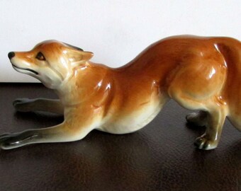 Fox Forest Wild animals Beast porcelain figurine realistic Souvenirs handmade souvenir porcelain