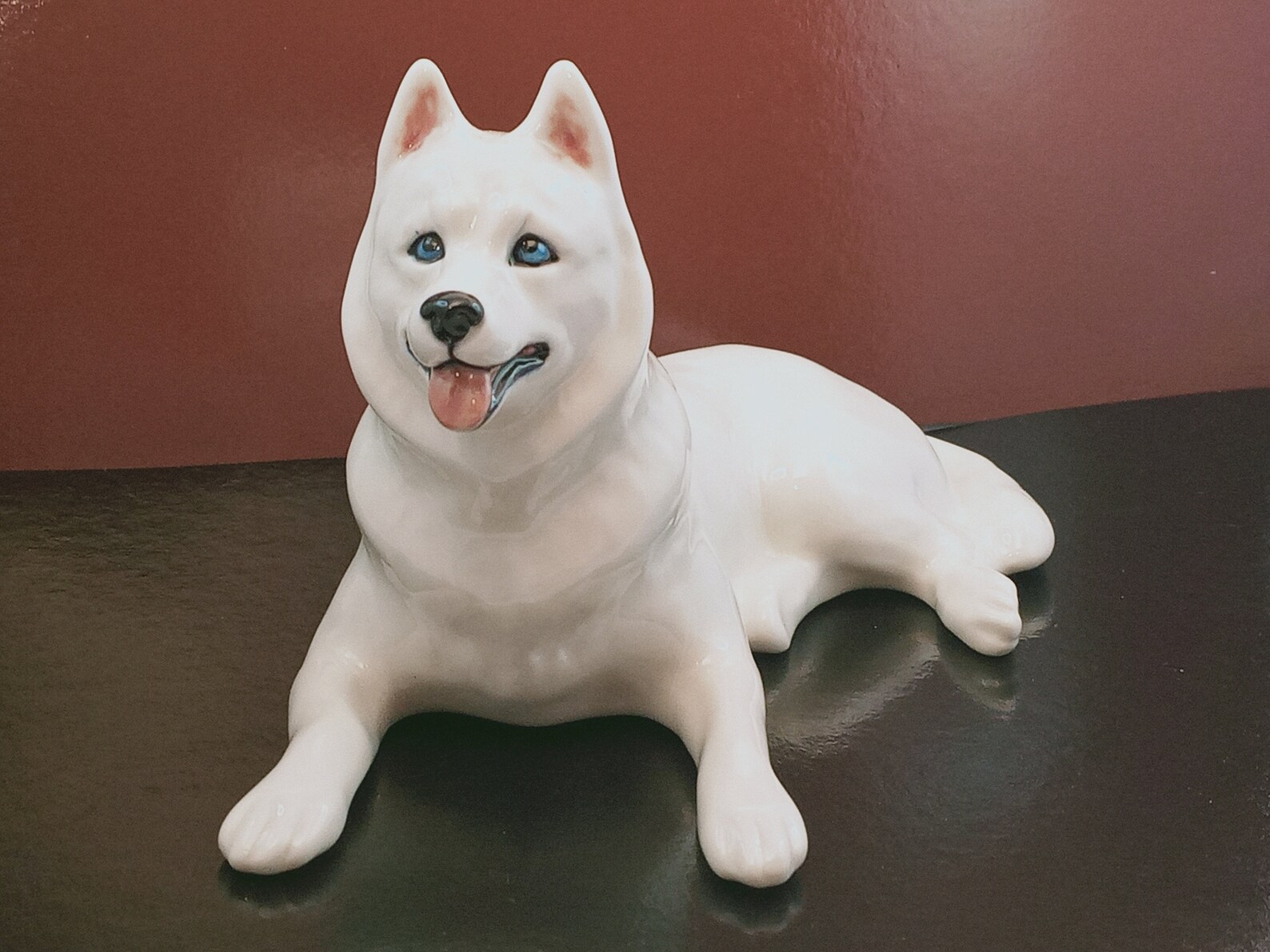 Husky Dog White Color Porcelain Figurine Souvenirs Statuette Etsy