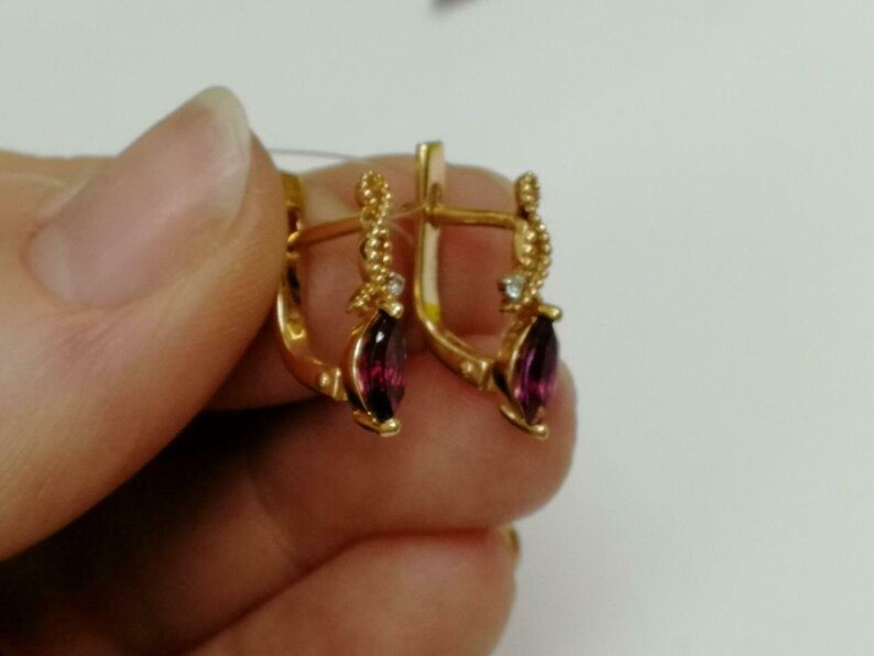 russian gold earrings ebay