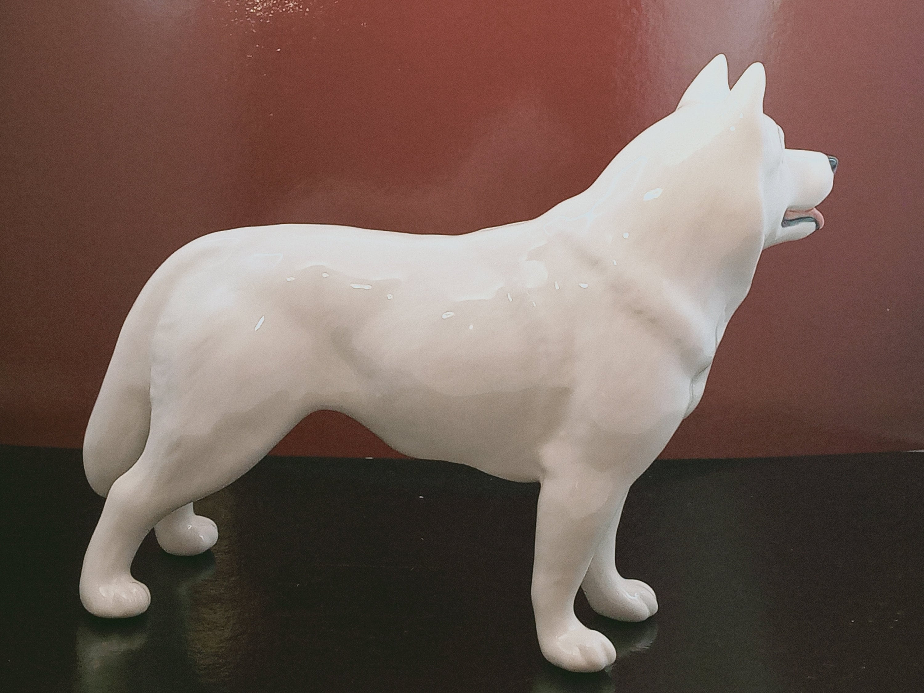 Husky Dog Guard Stand White Color porcelain figurine Souvenirs Etsy