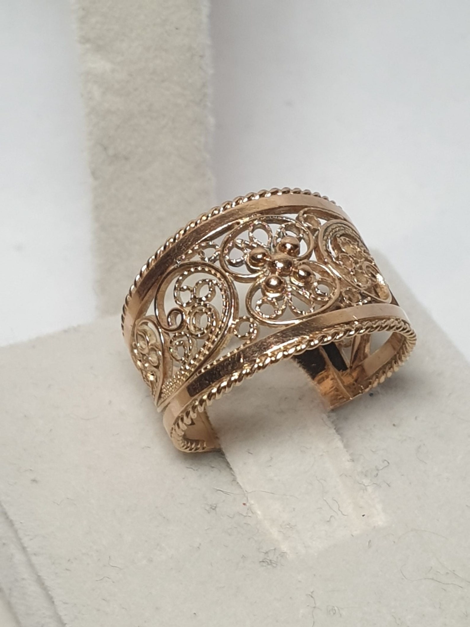 Vintage Russian Wide Filigree Ring Jewelry Spectacular Gold Etsy