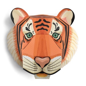 Create Your Own Majestic Tiger Head wall mounted paper model image 5