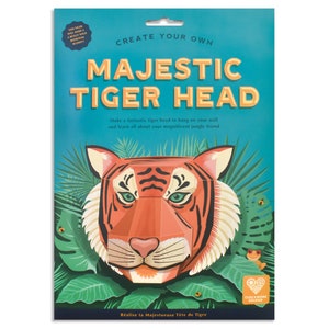 Create Your Own Majestic Tiger Head wall mounted paper model image 2