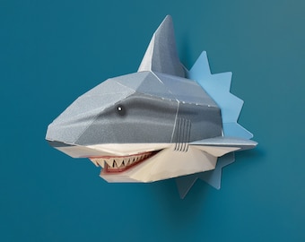 Create Your Own Snappy Shark wall mounted paper model