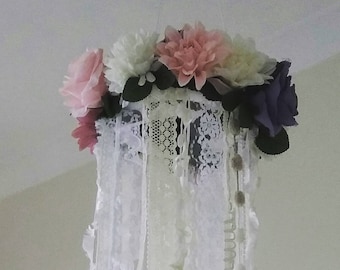 Flower Mobile, Floral Mobile, Floral Baby Mobile, Nursery Mobile, Baby Girl Mobile, Crib Mobile, Dreamcatcher Mobile, Baby Mobile, Boho Chic