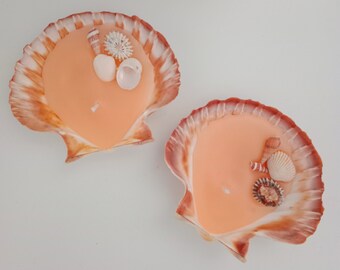 Hand Made Seashell Candles Seashell Candle  - Reusable Seashells - Beach Party - Coastal Decor -  Gift