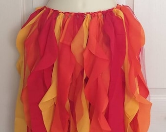 Fire Fairy Skirt, Fairy Skirt,  Made to Order Fire Fairy Skirt, Pixie Skirt, Forest Nymph Skirt, Woodland Costume, Fairy Costume,Elf Skirt