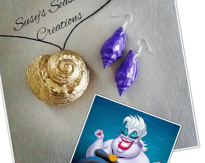 Ursula Inspired Real Shell Necklace and Earring Setursula Costume