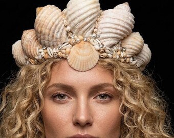 Mermaid - Seashell crown - Beach wedding Crown - Mermaid Crown - Seashell headband - Mermaid headpiece -  Halloween mermaid - Photo Prop