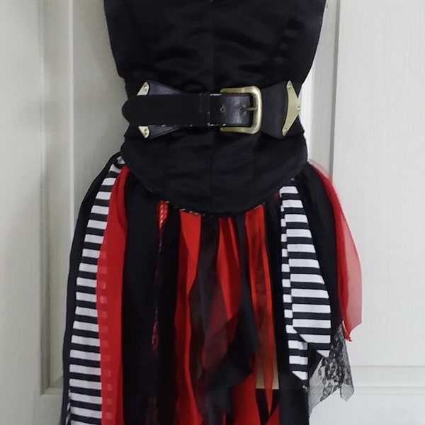 Pirate Costume, Pirate Skirt,  Made to Order Pirate Tutu, Shabby Pirate Tutu, Shabby Chic Tutu, Adult Pirate, Pirate Costume Tutu