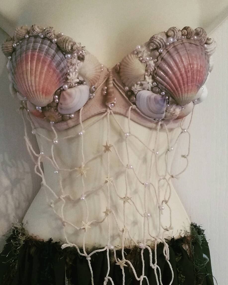 Small Swimmable Mermaid Bra the Pearl. Adult Small for Festivals, Parties  and Cosplay, Mermaid Dress Up, Mermaid Costume, Shell Bra. 
