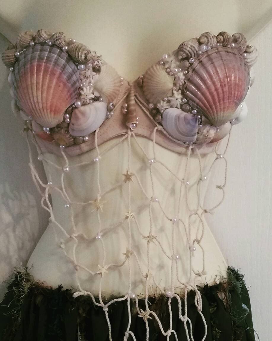 Custom Made Mermaid Bra, Seashell Bra, Shell Bra, Rave Bra, Mermaid Costume  -  UK