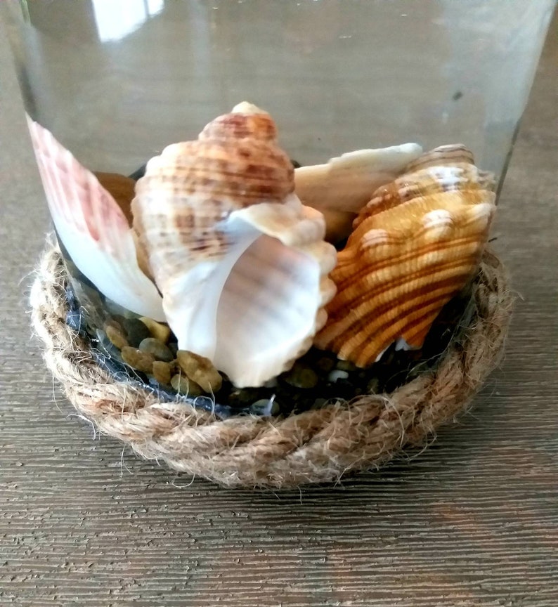 Mason Jar Candle Holder Seashell and Floating Candle Candle Holder Beach Decor Beach wedding Candles Nautical Decor beach decor image 4