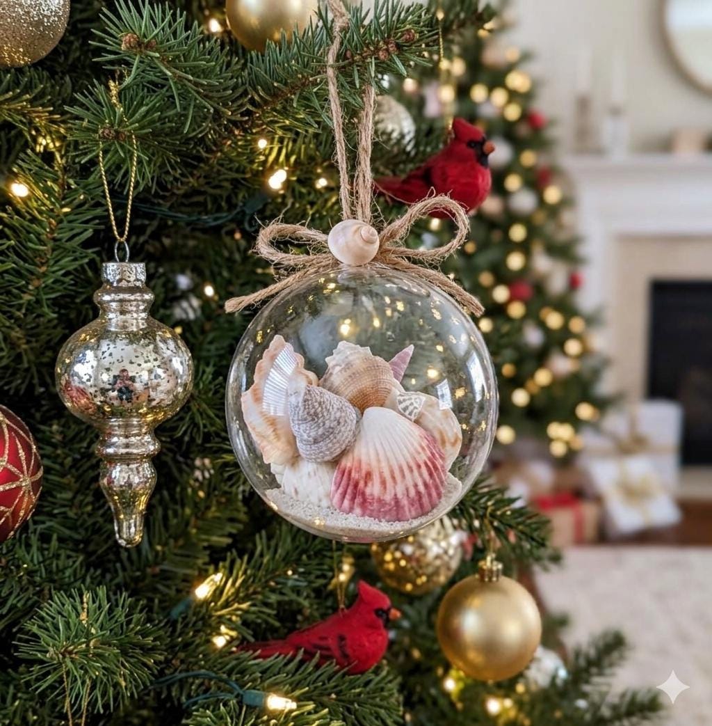 貝殻　クリスマス　オーナメント　ガーランド　飾り　南国　オシャレ　もみの木 貝殻の飾り、貝殻のクリスマス飾り、ビーチ飾り、貝殻の飾り、ビーチの