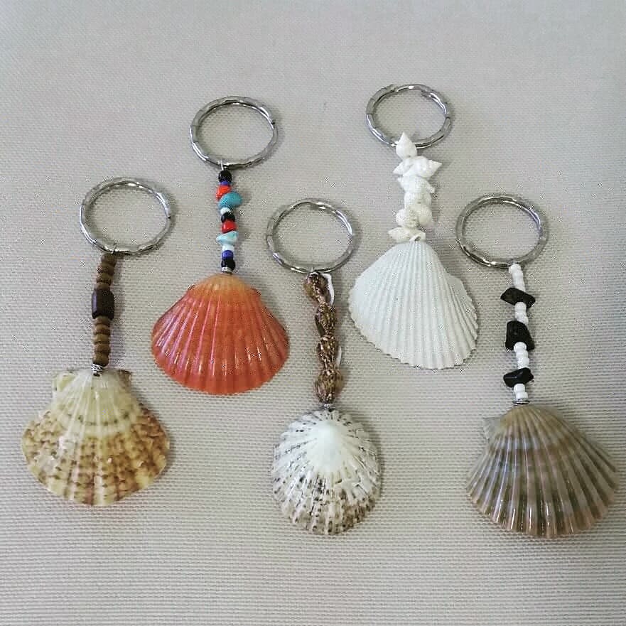 Seashell Key Chain Beach Key Chain Key Ring Key Fob Etsy