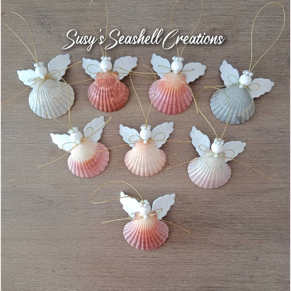 Seashell Angel, Seashell Christmas Ornament, Beach Ornament, Angel Ornament, Beach Decor, Gift, Christmas Decoration, Angel Decoration