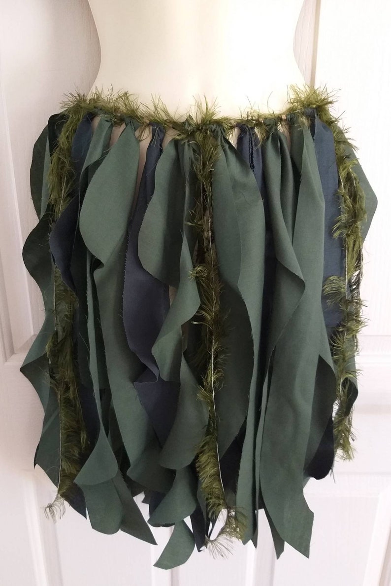 Mermaid Skirt, Made to Order Mermaid Seaweed Look Skirt, Mermaid Tail Alternative, Seaweed Skirt, Belly Dance, Mermaid Costume, seaweed image 2
