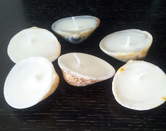 Hand Made Seashell Candles Seashells Candles  - Reusable Seashells - Beach Party - Decor - Wedding Decor - Gift