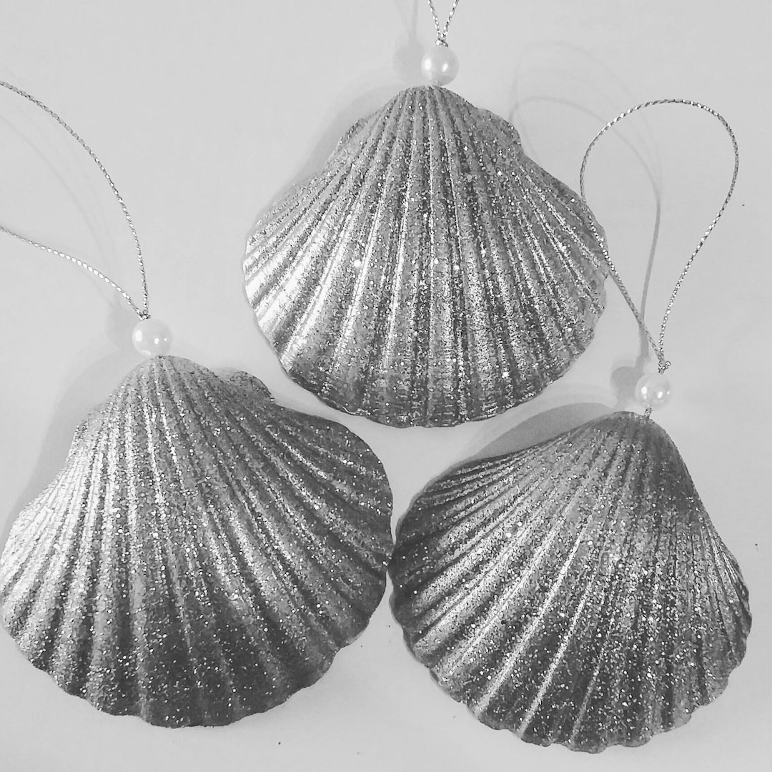 Set of 3 Seashell Christmas Ornament Beach Ornament - Etsy