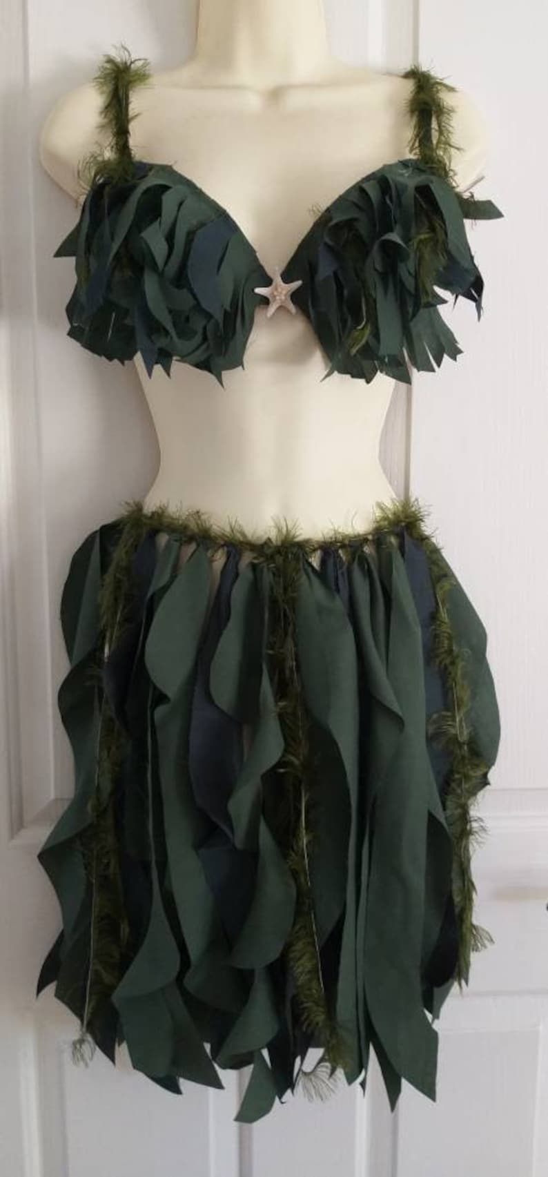 Mermaid Skirt, Made to Order Mermaid Seaweed Look Skirt, Mermaid Tail Alternative, Seaweed Skirt, Belly Dance, Mermaid Costume, seaweed image 9