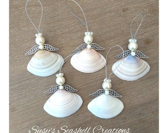 Seashell Angel, Seashell Christmas Ornament, Beach Ornament, Angel Ornament, Beach Decor, Gift, Christmas Decoration, Angel Decoration