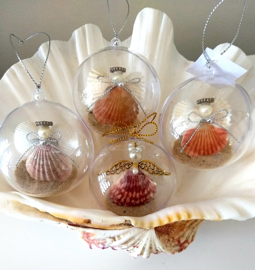 Angel Seashell Crafts Seashell Angel, Seashell Christmas Ornament, Beach Ornament, Angel ...