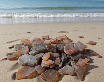 250 grams small genuine brown sea glass - Natural Sea Glass - Australian Sourced Sea Glass