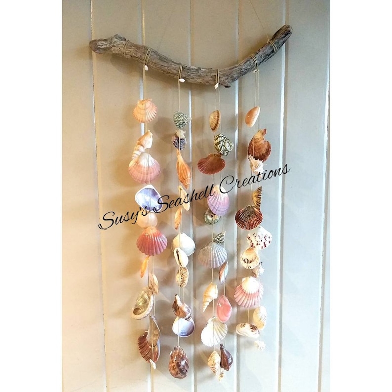 Seashell Driftwood Wind Chime/ Wall Hanging Rustic Wind Etsy