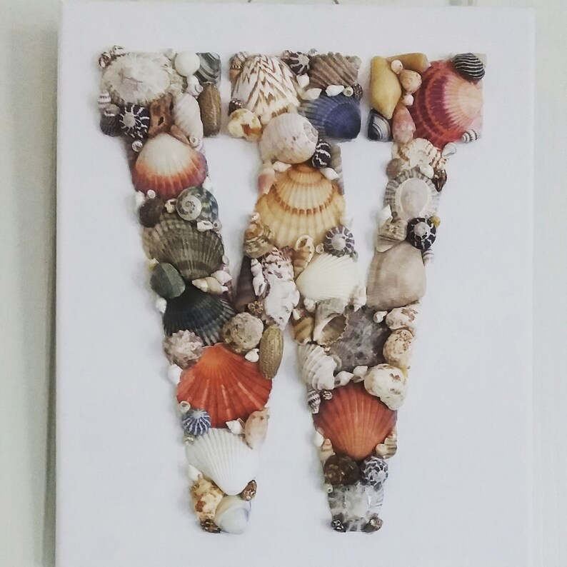 Seashell Letters Beach Decor wall Art Wall Hanging Wall Etsy