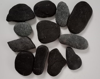 12 Assorted Flat Beach stones -Craft Sea Stones -Beach Stones -Wishing Stones -Sea Rocks - Beach Pebbles - Sea Pebbles