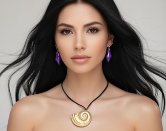 Ursula Inspired Real Shell Necklace and Earring Set-Ursula Costume -Little Mermaid Ursula -Ursula Necklace -Ursula Jewelry - Ursula Earrings