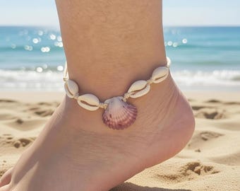 Cowry Shell Anklet | Sea Shell Anklet | Natural Shell Anklet | Cowry Kauri Shell |Shell Bracelet | Cowrie Shell Anklet | Boho Anklet | Beach