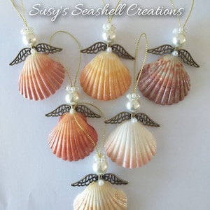 Seashell Angel, Seashell Christmas Ornament, Beach Ornament, Angel Ornament, Beach Decor, Gift, Christmas Decoration, Angel Decoration