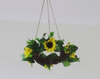 Flower Mobile, Floral Mobile, Floral Baby Mobile, Sunflower Mobile, Baby Girl Mobile, Crib Mobile, Yellow Mobile, Rustic Mobile, Boho Chic