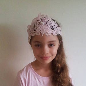 Rosa Spitze Krone / Mädchen Spitze Krone / Prinzessin Krone / Party Krone / Mädchen Spitze Tiara / Foto Prop