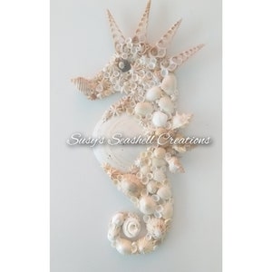 Seahorse - Seashell Seahorse - Seahorse Wall Art - Sea Horse - shell art - wall art  - Beach House Decor - Coastal Decor -Nautical Decor