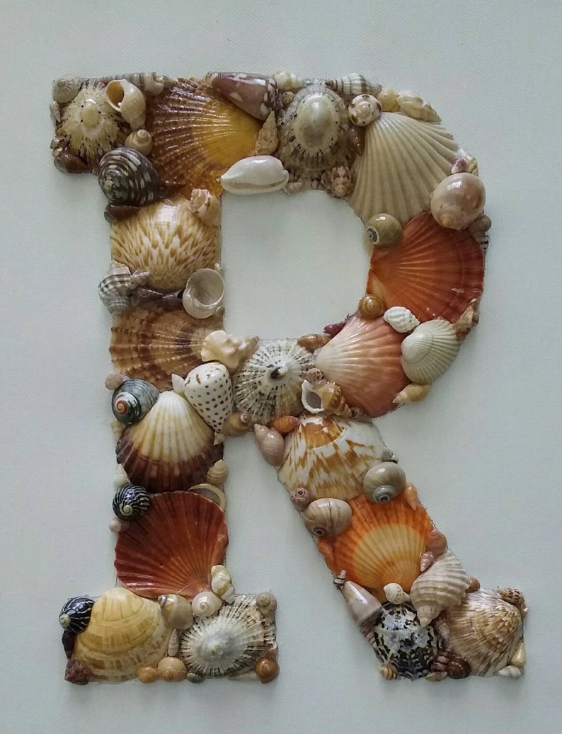 Seashell Letters Beach Decor wall Art Wall Hanging Wall - Etsy