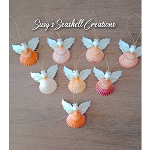 Seashell Angel, Seashell Christmas Ornament, Beach Ornament, Angel Ornament, Beach Decor, Gift, Christmas Decoration, Angel Decoration