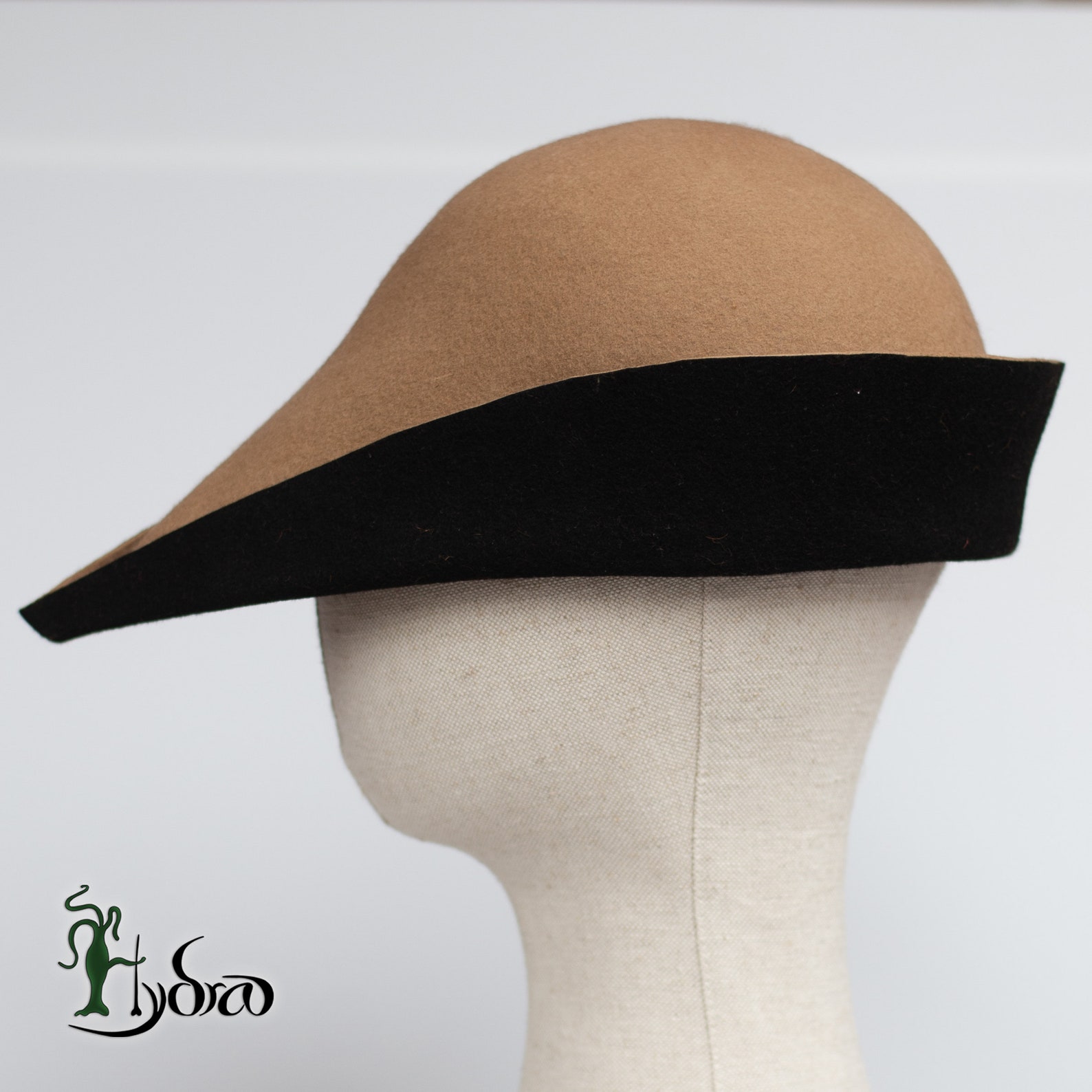 Bycocket medieval hat bicolored fleece felt cap 14th century | Etsy