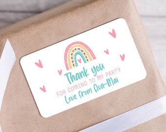 KIDS STICKERS thank you for coming to our party, favours for sweet bags, girls boys name labels, sweet cones, treats gifts, custom name PS53