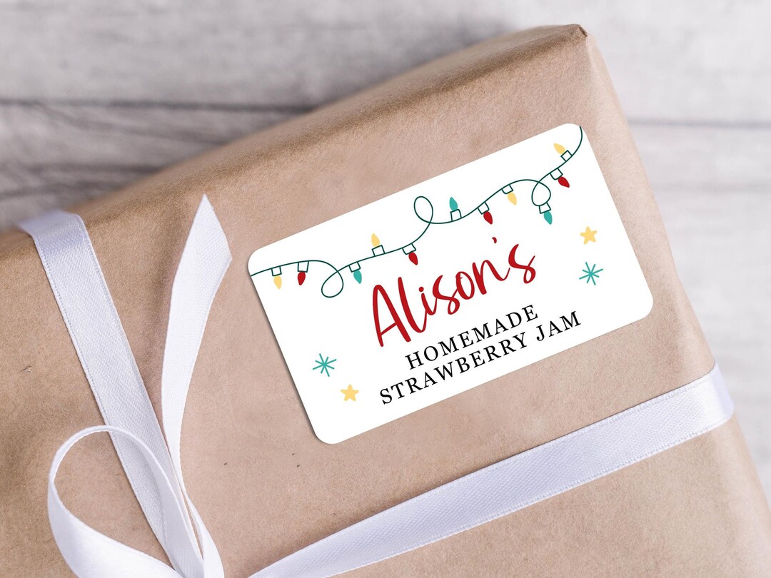 CHRISTMAS LABELS, for Xmas Jam Jars, Food Gifts. Handmade With Love