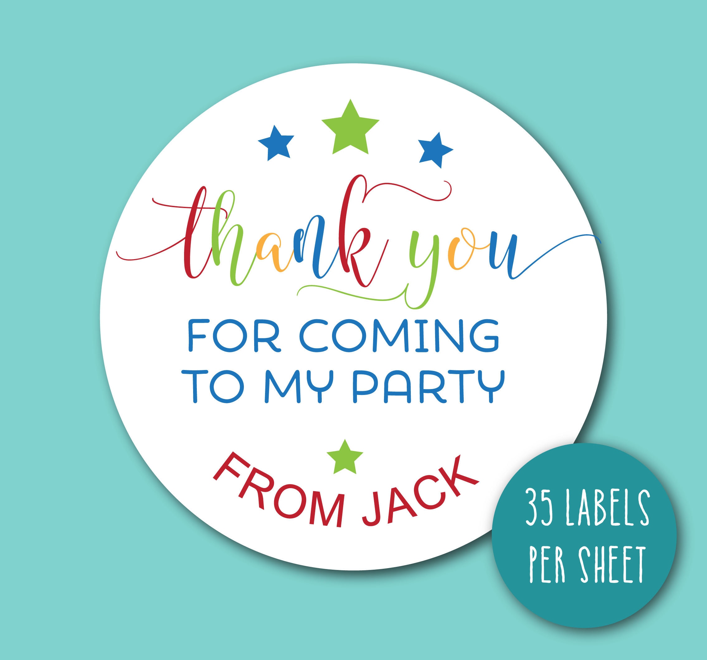 Thank You For Coming To My Party Printables
