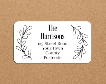 RETURN ADDRESS LABELS - personalised with your details, Ideal for bag labels and present tags - Envelope Seal AS1