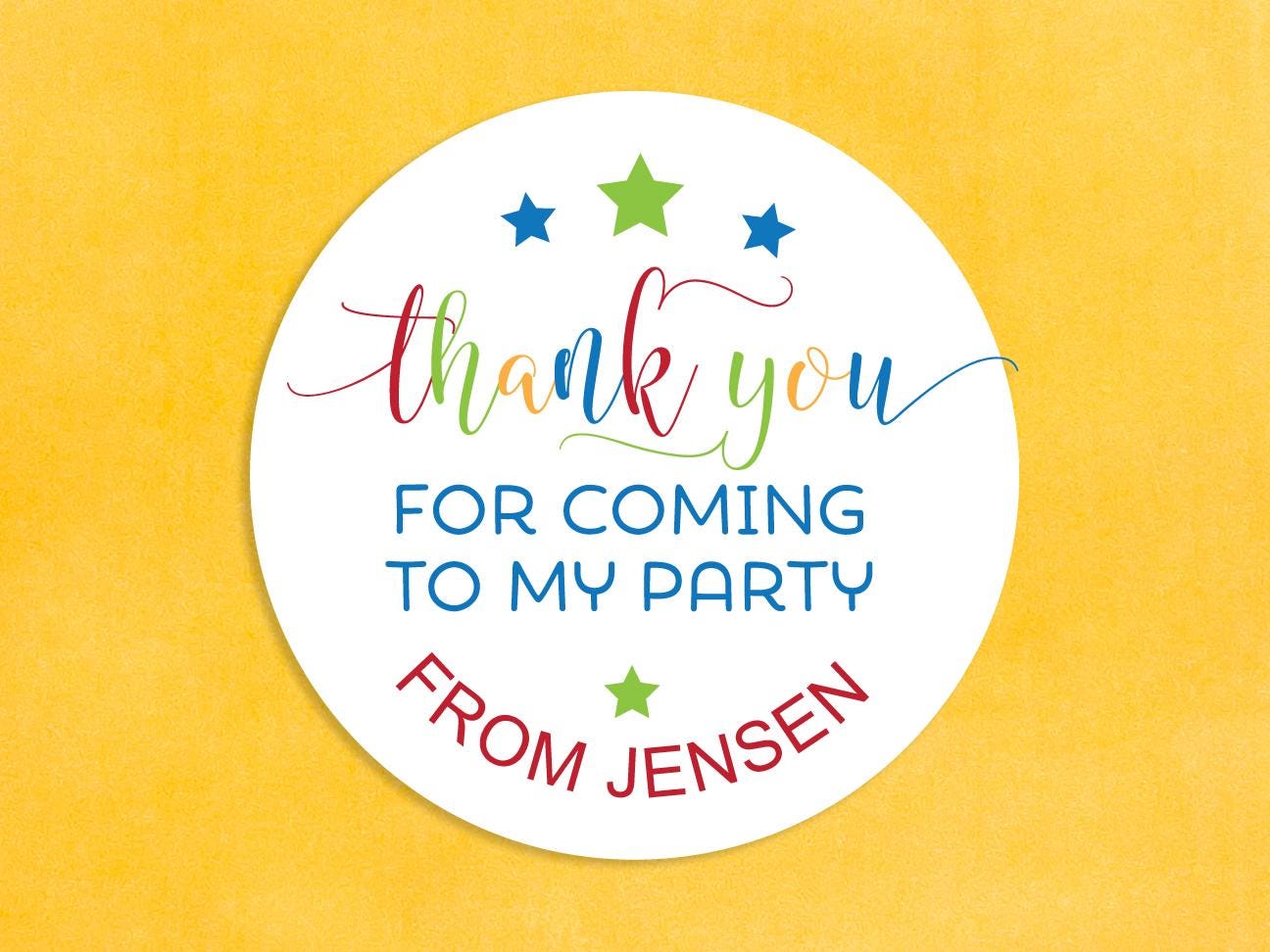 Personalsed Ranbow Party Bag Thank You Stckers Brthday Goode Bag Sweet Cone Treat Labels