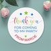 KIDS STICKERS thank you for coming to my party favours bags girls boys name labels sweet cones treats gifts guests present custom name R4