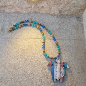 Turtle necklace, collar lava, jasper, colgante de tortuga, turtle pendant, turtle necklace, madera, collar niñas, infantil, azul, summer
