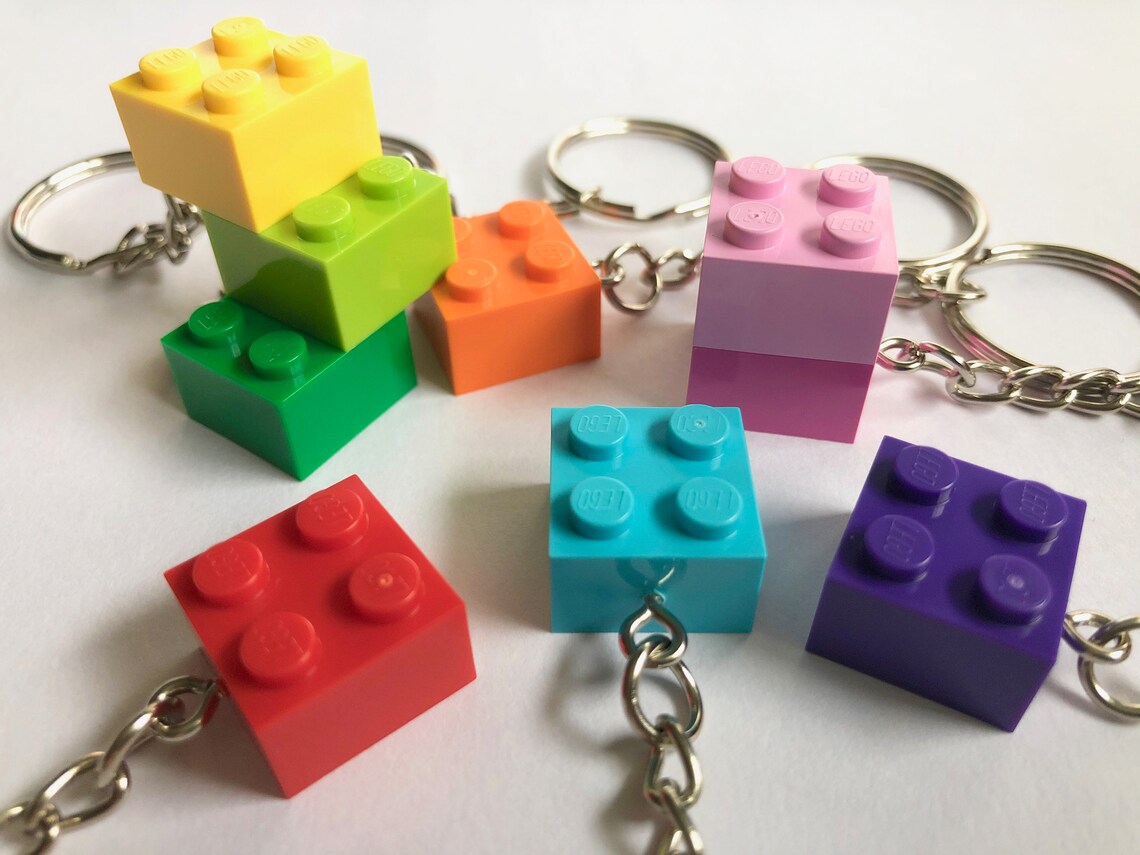 LEGO brick keyring 2x2 handmade keychain genuine LEGO® various Etsy