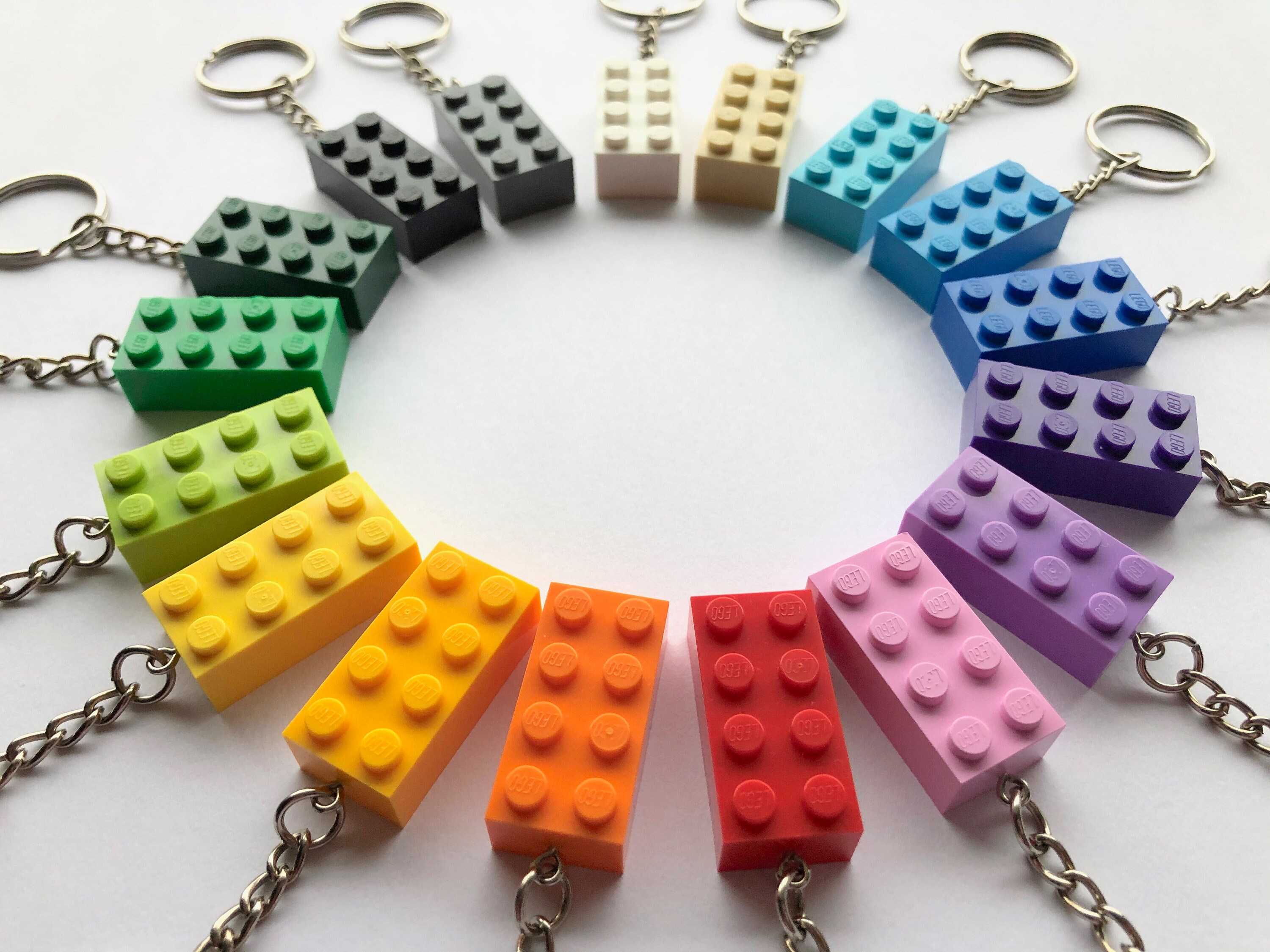 LEGO Brick Keyring 2x4 Handmade Keychain Genuine LEGO® Various Etsy UK