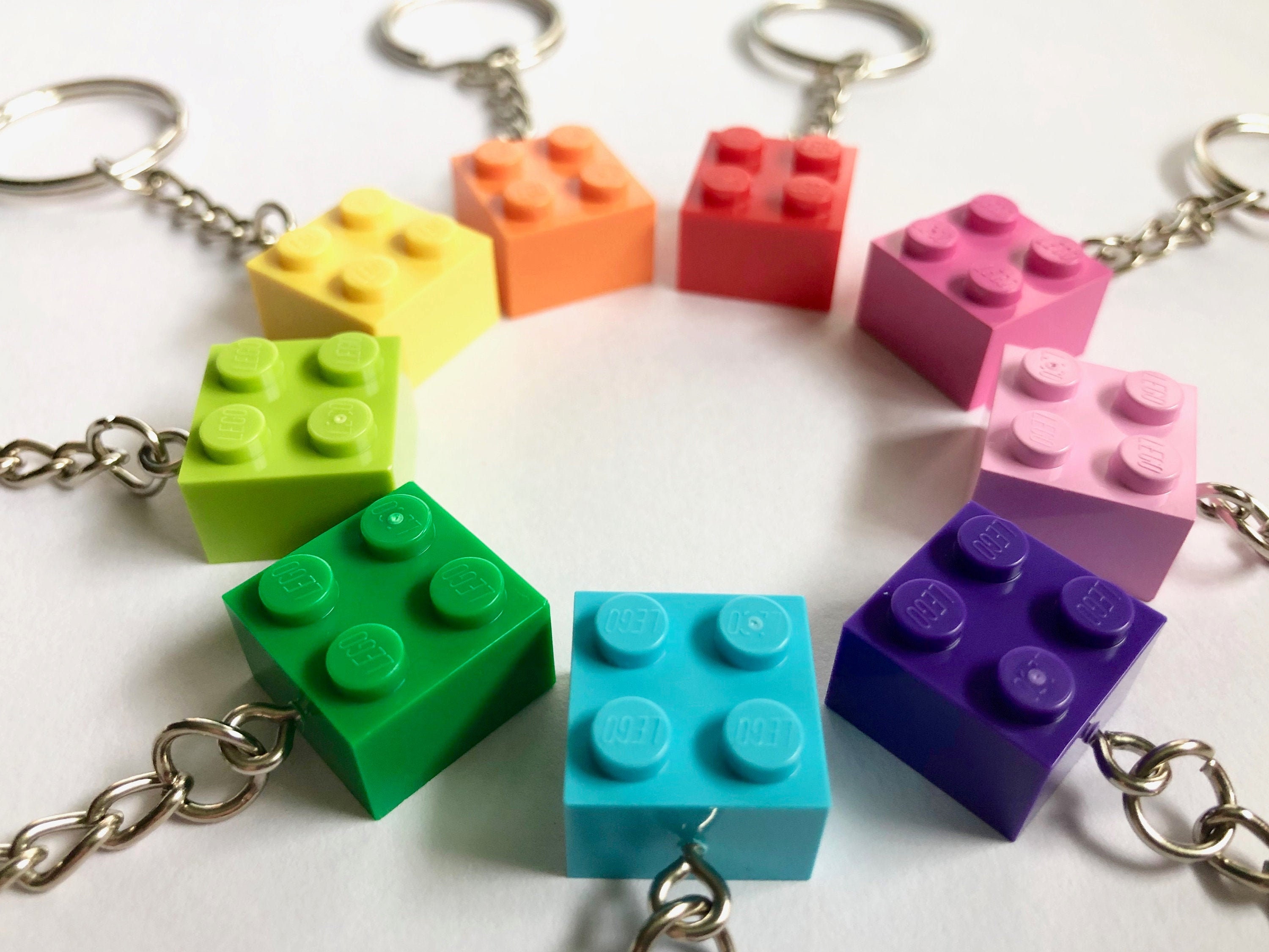 LEGO brick keyring 2x2 handmade keychain genuine LEGO® various Etsy
