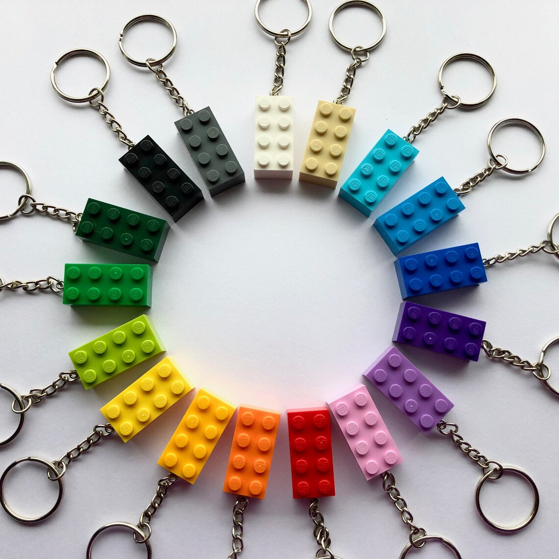 LEGO Brick Keyring 2x4 Handmade Keychain Genuine LEGO® Various Etsy UK